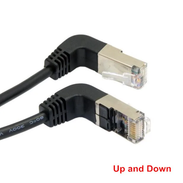 Локоть вниз и вверх Угловой 90 градусов cat5e 8P8C FTP STP UTP Cat 5e Ethernet сетевой кабель RJ45
