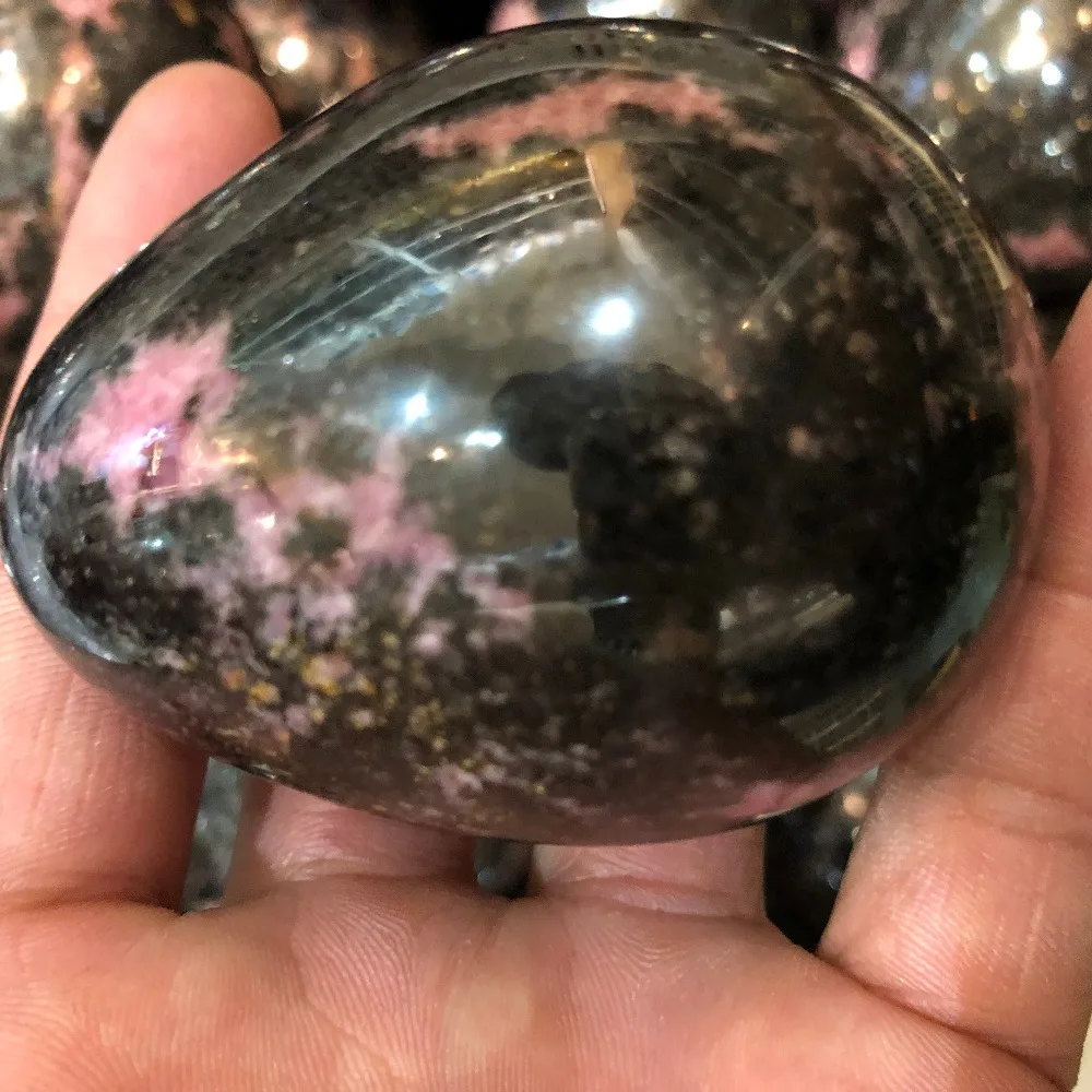 1pcs Naturally polished pink flowers with Turmalina crystal handles decorated for play
