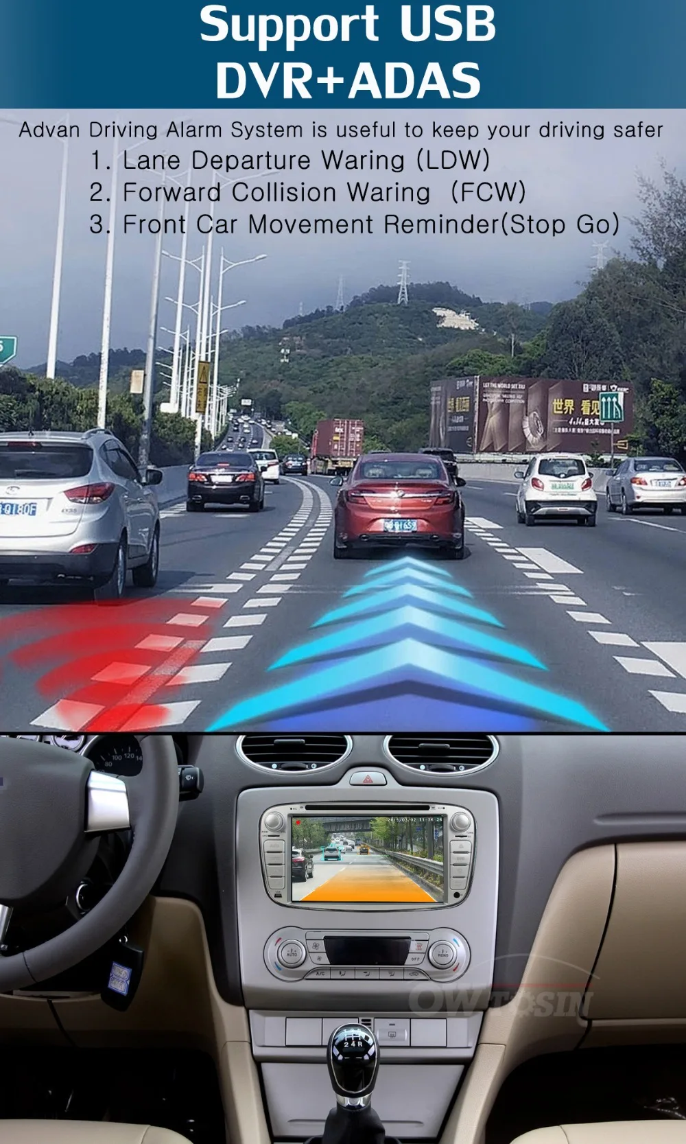 Perfect IPS 8Core 4G+64G Android 9.0 Car DVD Radio GPS For Ford Kuga Focus S-Max C-Max Mondeo Galaxy Tourneo Transit Connect DSP Player 6