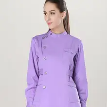 Женский костюм медика наборы медсестры Больничная форма стоматологическая клиника салон красоты медицинская рабочая одежда длинный рукав Стенд воротник