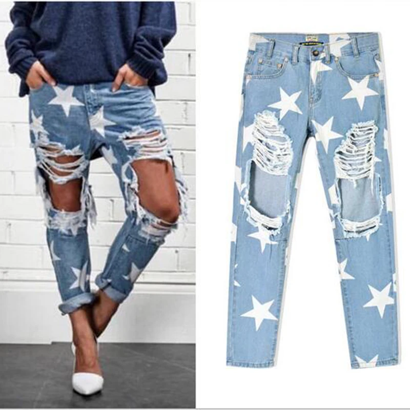star cut out jeans