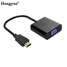 Активный адаптер hdmi-vga позолоченный 1080 P, цифро-аналоговый Мужской и Женский конвертер видео кабель Plug And Play