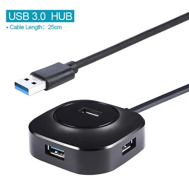 KuWFi USB концентратор многопортовый usb-адаптер 3,0 гнездо для зарядки Micro USB 2,0 концентратор внешний 4 порта для компьютера аксессуары ПК ноутбук huawei - Цвет: USB3.0 Cable 25cm