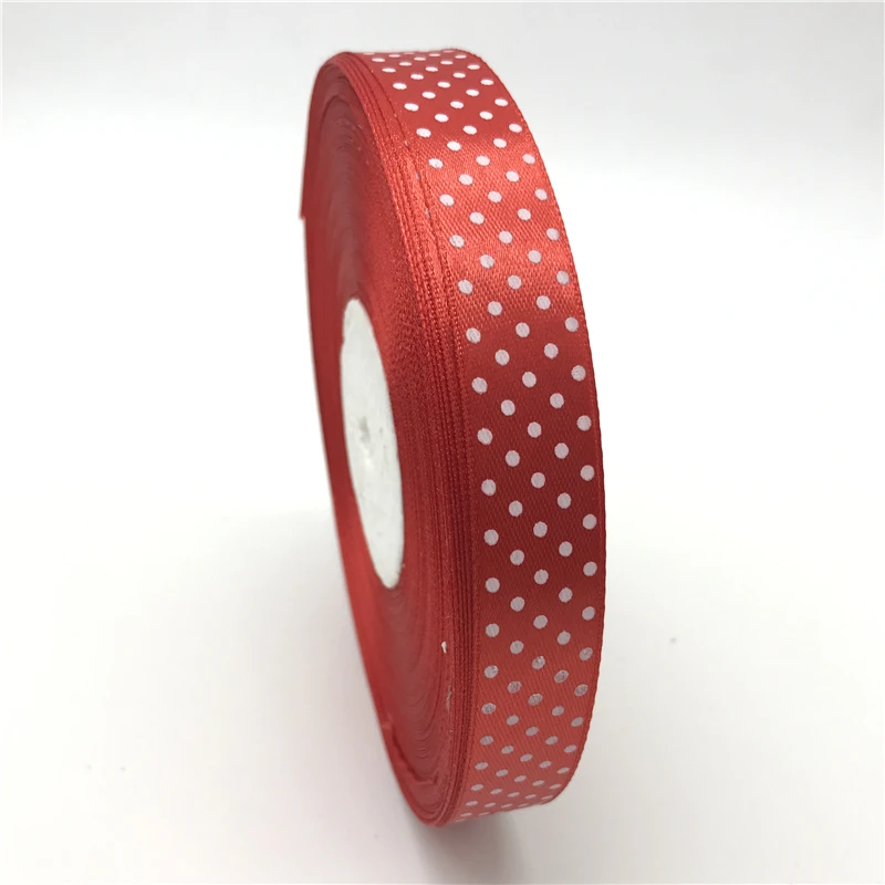 

5Yards 3/4" 20mm Red Printing Polka Dot Satin Ribbon Hair Bow Christmas Wedding Decoration DIY Sewing Craft