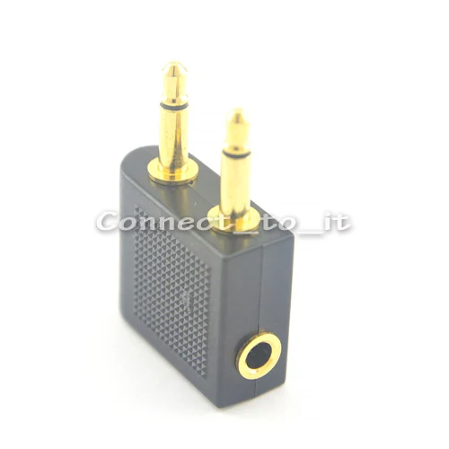 50pcs lot Airline Airplane Earphone Headphone Headset Jack Audio Adapter 3 5mm