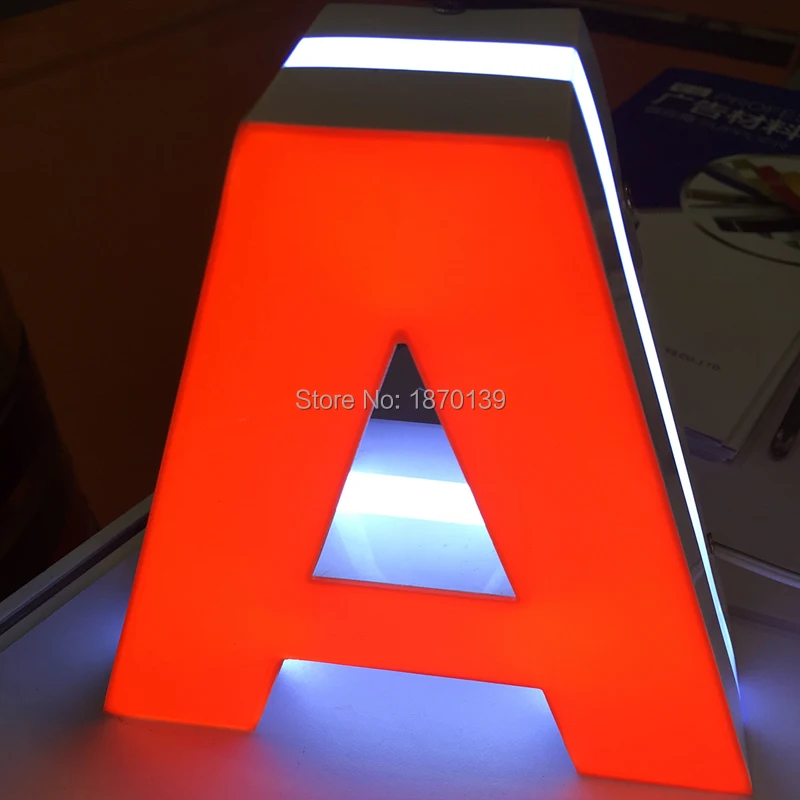 3d буквенная катушка из АБС пластика крышка с отделкой рекламная светящаяся буква