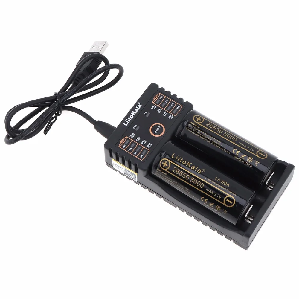 Cena LiitoKala ładowarka Lii 202 + 2 szt. HK Lii 50A LiitoKala 26650 5000 mah akumulator do latarki, 40 50A downlo