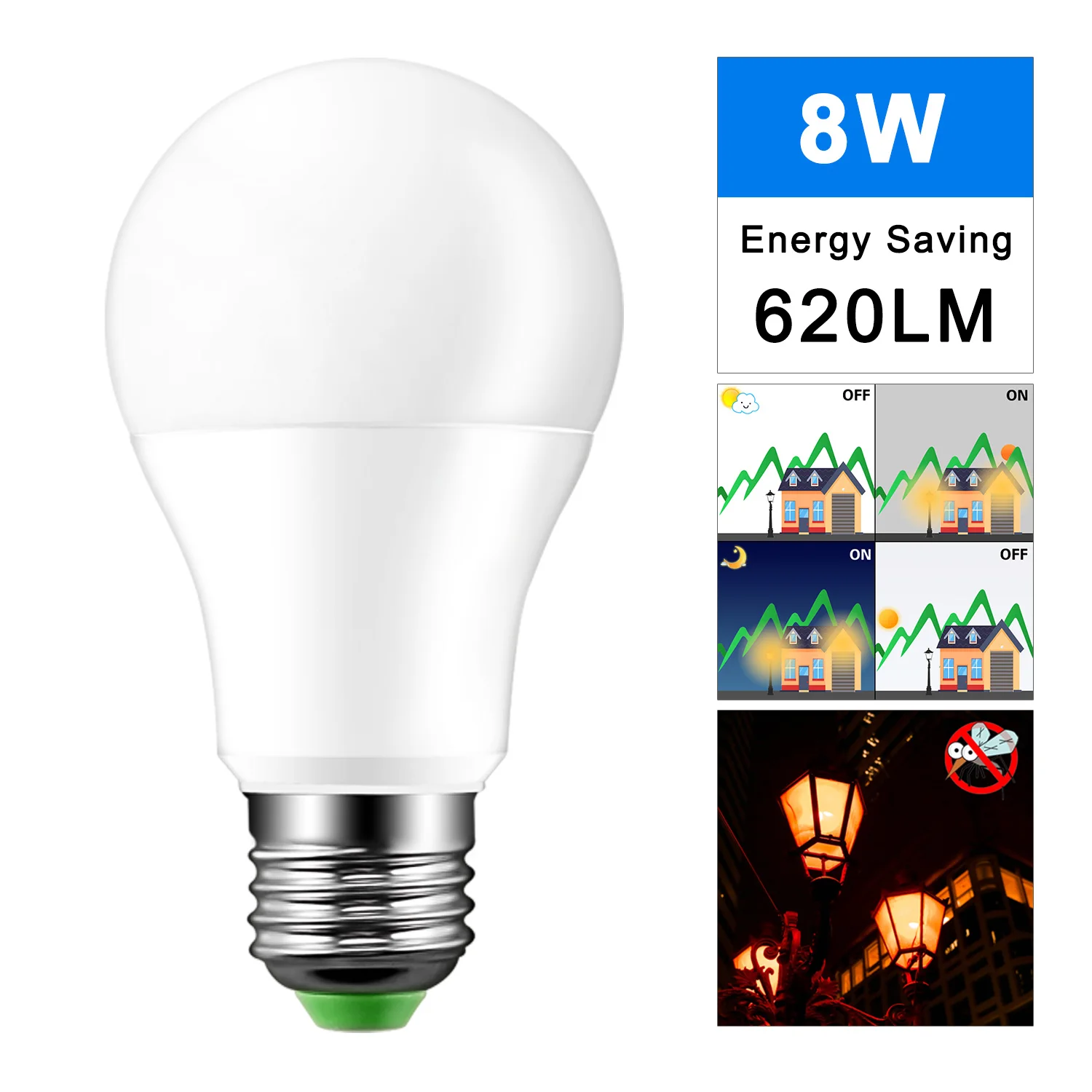 

IP44 LED Sensor Bulb E27 9W AC220V 110V Dusk To Dawn Light Bulb Day Night Light LED Sensor Lamp for Home Lighting Night Light