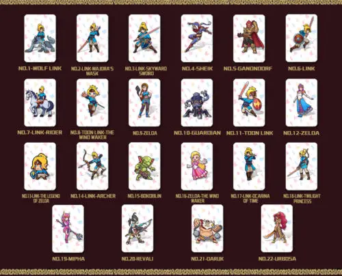 

Full Set 22 NFC PVC Tag Game Cards For BREATH OF THE WILD WOLF LINK for Switch