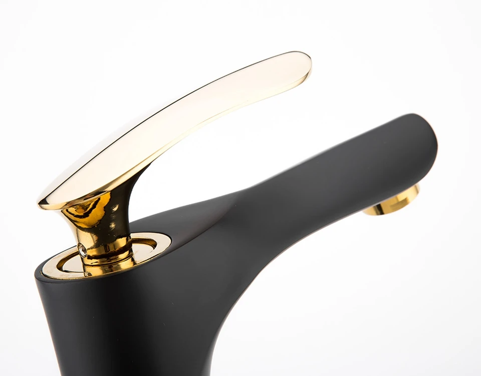 MOIIO black and GOLD/Chrome Basin Faucet Torneira Leaf shape Bathroom sink faucet  variety color options luxury designer plates