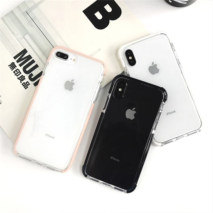 

Fashion Anti-knock Shockproof Case for iphone X 7 7Plus 8 8Plus Transparent soft TPU case back cover Protective shell