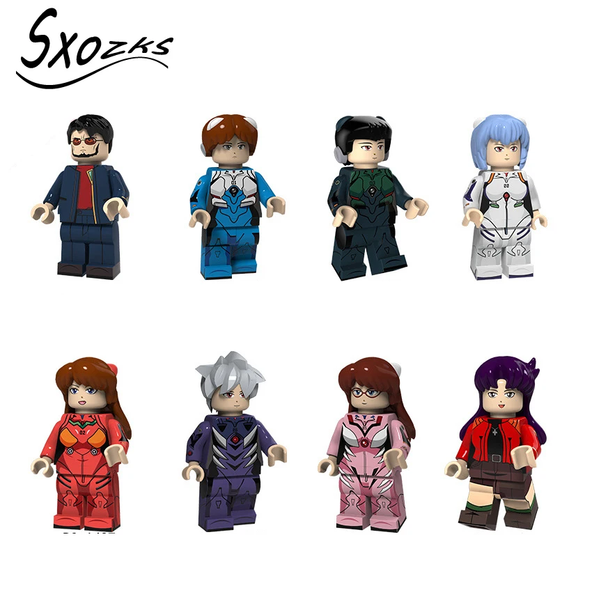 

toys Assembling blocks Rebuild of Evangelion Anime character model Asuka Langley Soryu Ikari Shinji brain game JM-40
