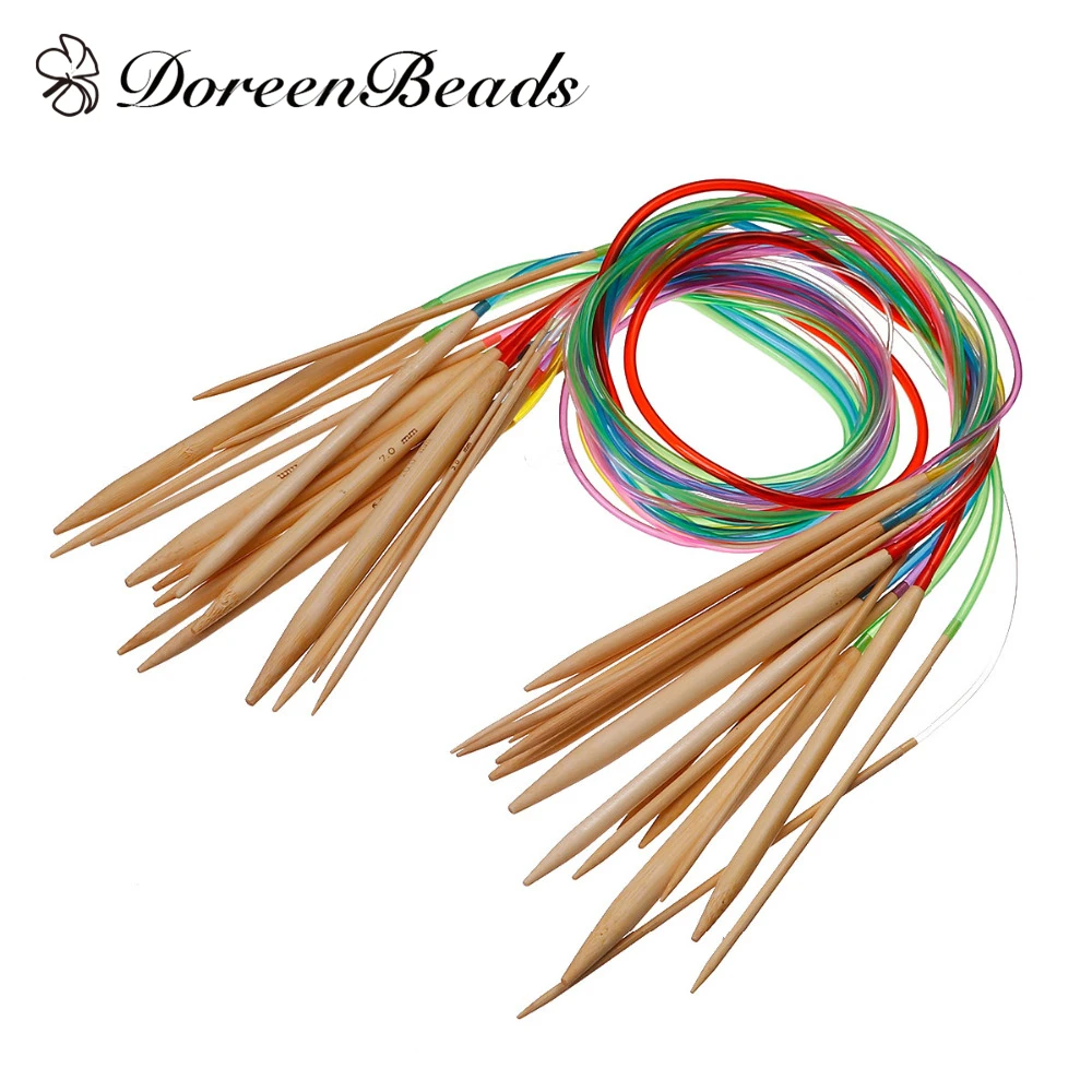 

DoreenBeads Natural Bamboo Circular Knitting Needles At Random 81.5cm(32 1/8"), 1 Set (18 PCs/Set)