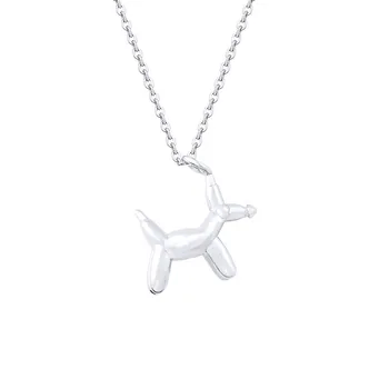 

10PCS Metal Hot Air Balloon Dog Necklace for Kids Gift Best Friend Vintage Gold Silver Color Long Pet Jewelry Wholesale