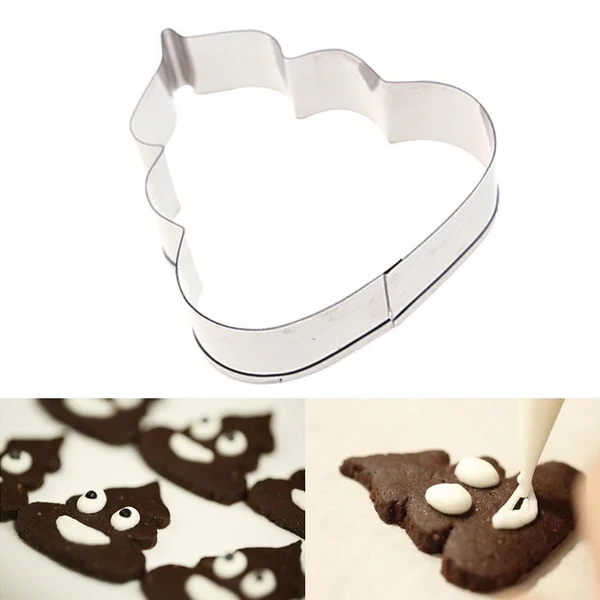 

2pcs Poo Cookie Cutter Stainless Steel Poop Shaped Cookie Cutter Family DIY Cake Cookie Maker Mould For Birthday Party