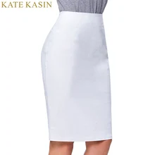 Kate Kasin Pencil Skirts Women 2017 White Black Sexy Slim Wear to Work Party Office Bodycon Bandage Skirt Faldas Midi Femme Saia