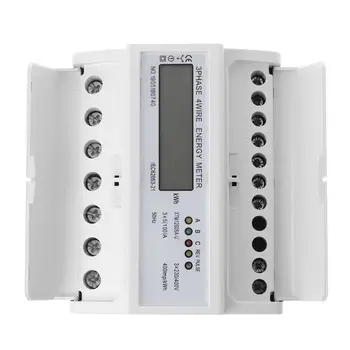 

3 Phase 4 Wire Electric LCD Display Digital Energy Meter Calibrated For DIN Rail Power Meters 50/60HZ