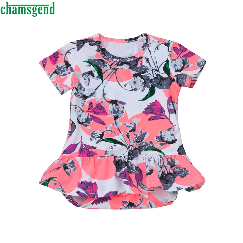 CHAMSGEND White Newborn Infant Baby Girls Short Sleeve