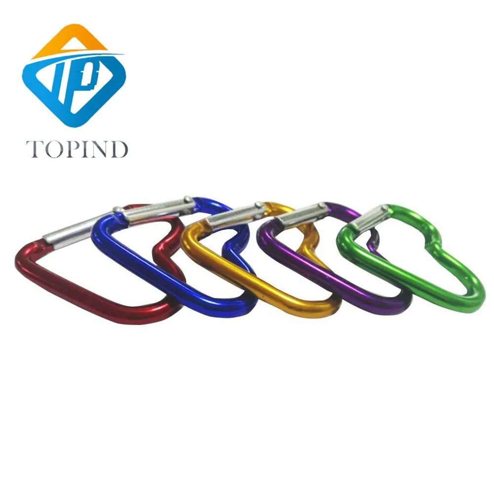 five different color carabiner