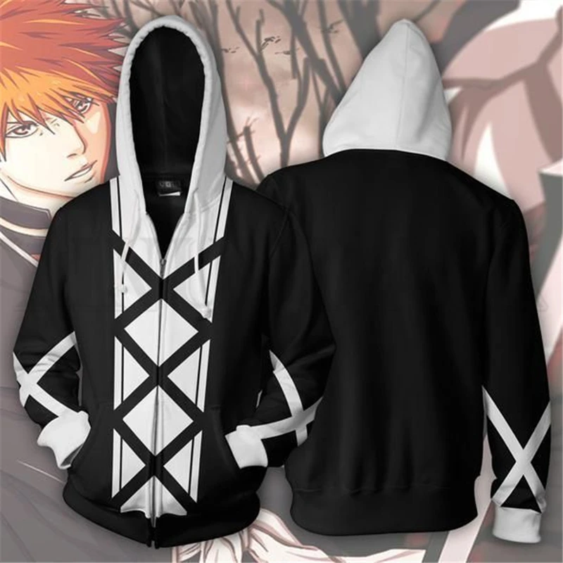 

Blazblue Sweatshirts Men and Women Zipper Hoodies Anime Ichigo 3d Print Hooded Jacket for Boys Heatblast Harajuku Streetwear