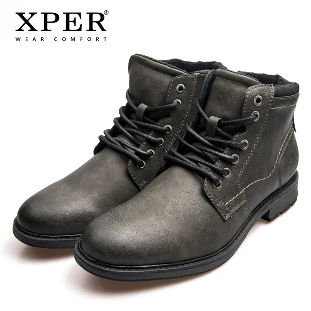XPER/Новые брендовые ботинки для мужчин, большие размеры 40-48, теплая зимняя обувь, модная мужская обувь на молнии, s, ботильоны, мотоциклетная Рабочая обувь # XHY12503A