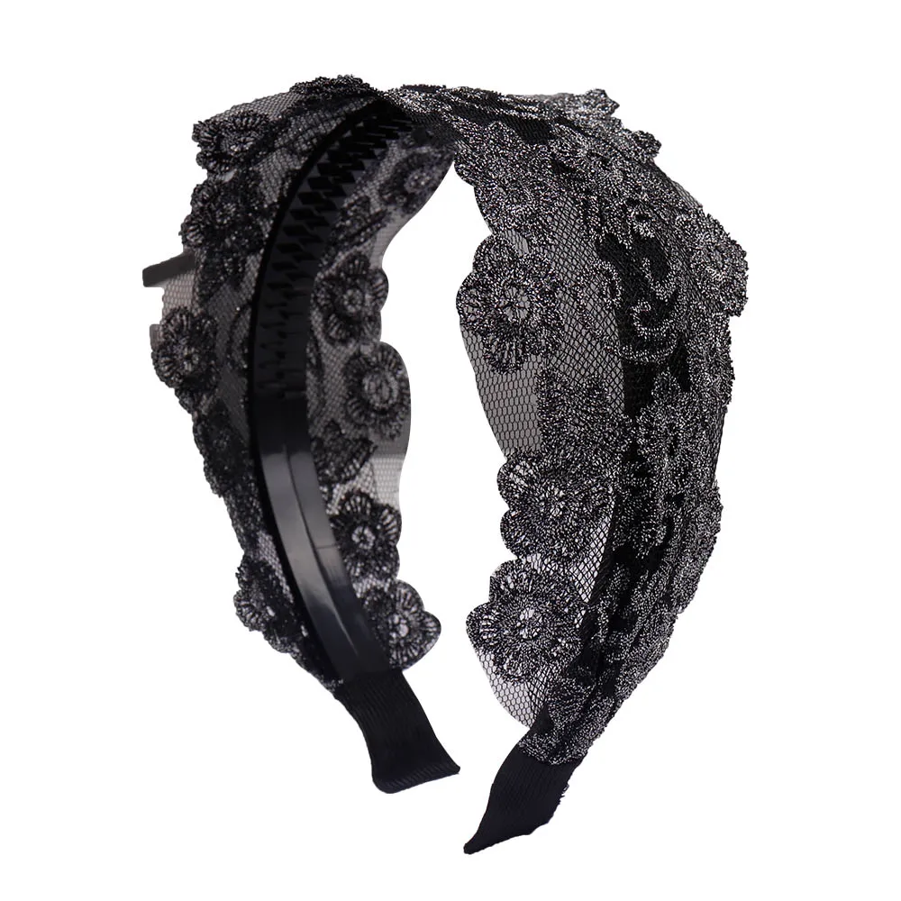 

Vintage Bohemian Ethnic Vintage Filigree Lace Flower With Gold Line Wide Headband Hair Band Hair Hoop Hair Accessories Good