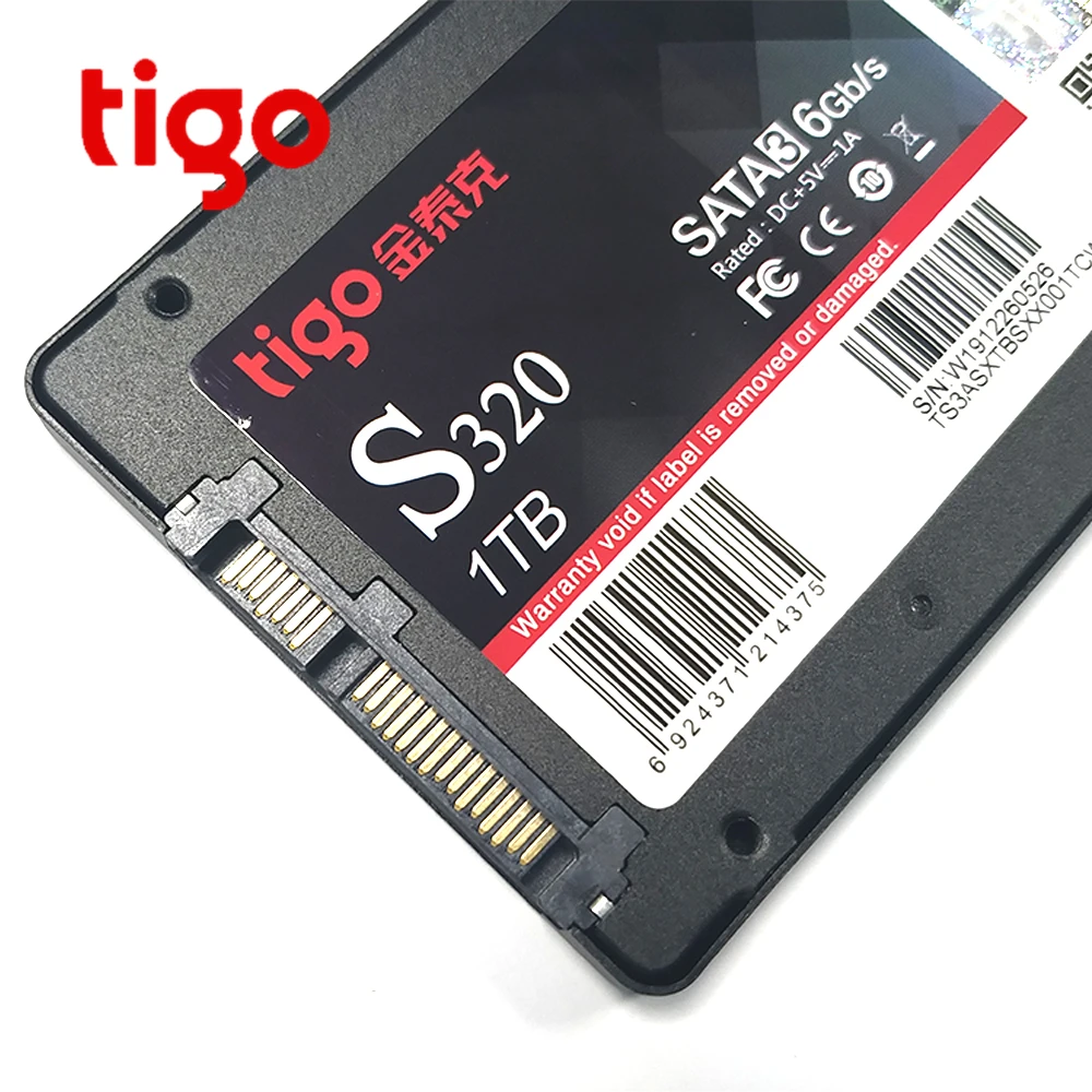 Tigo SSD 1 ТБ HDD 2,5 дюймов SATA 1024GB большой объем Внутренний твердотельный накопитель 6 ГБ/сек. для настольных ПК S320 SATAIII