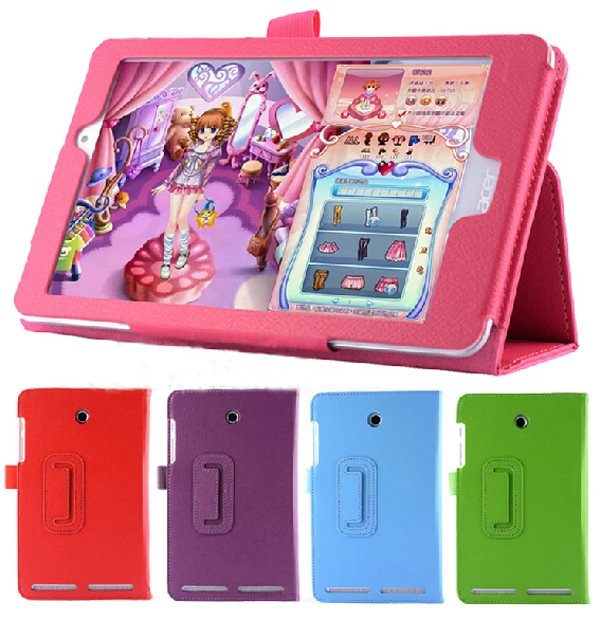 

New Luxury 2-Folding Leeche Folio Stand PU Leather Skin Case Protective Cover For Acer Iconia Tab 8 W1-810 8" 8 inch Tablet