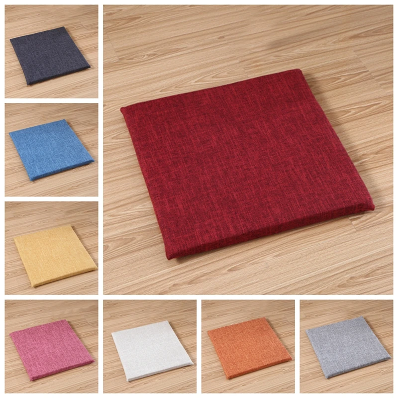 Japanese Style Soft Comfortable Chair Cushions Solid Color Cotton Linen