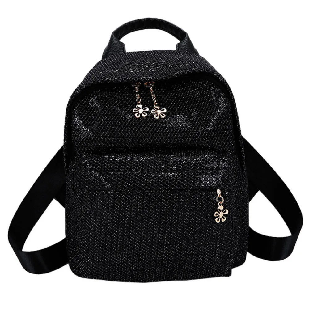 

Fashion Sequins Women Leather Shiny Backpack Bling Female Mochila Girls Glitter School Bags Shine Small Shoulder Bookbag Totes