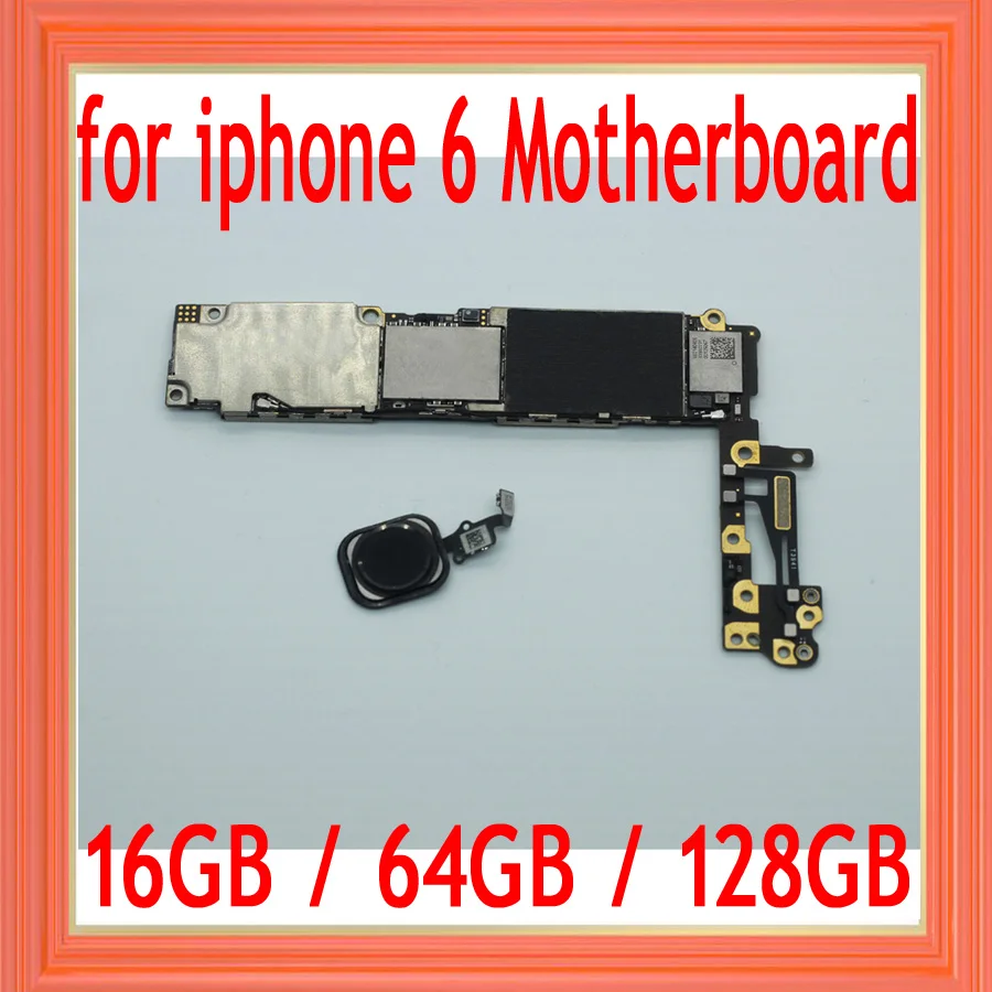 16 Гб/64 Гб/128 ГБ для iphone 6 4,7 дюйма материнская плата, черный разблокированный для iphone 6 материнская плата с сенсорным ID пластиной