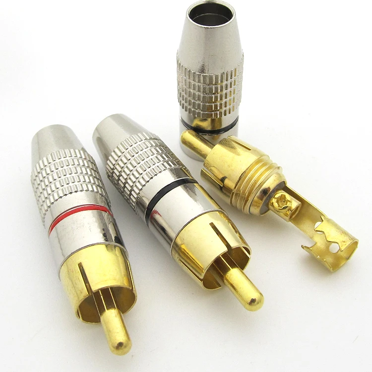

Rca Male Plug Adapter Audio Video Phono Gold Plated Solder CCTV Camera Coaxial Cable Connector Coupler