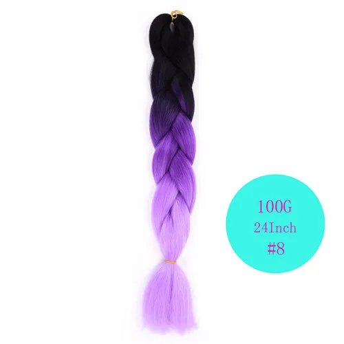 DinDong, 24 дюйма, Xpressions, Ombre, Jumbo Braid, 100 г/шт., синтетические африканские плетеные волосы для наращивания, прическа, розовый, черный, фиолетовый - Цвет: T1B/4/30