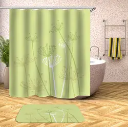 С цветочным принтом моющийся ванный занавески экран для ванной украшения полиэстер ткань занавески