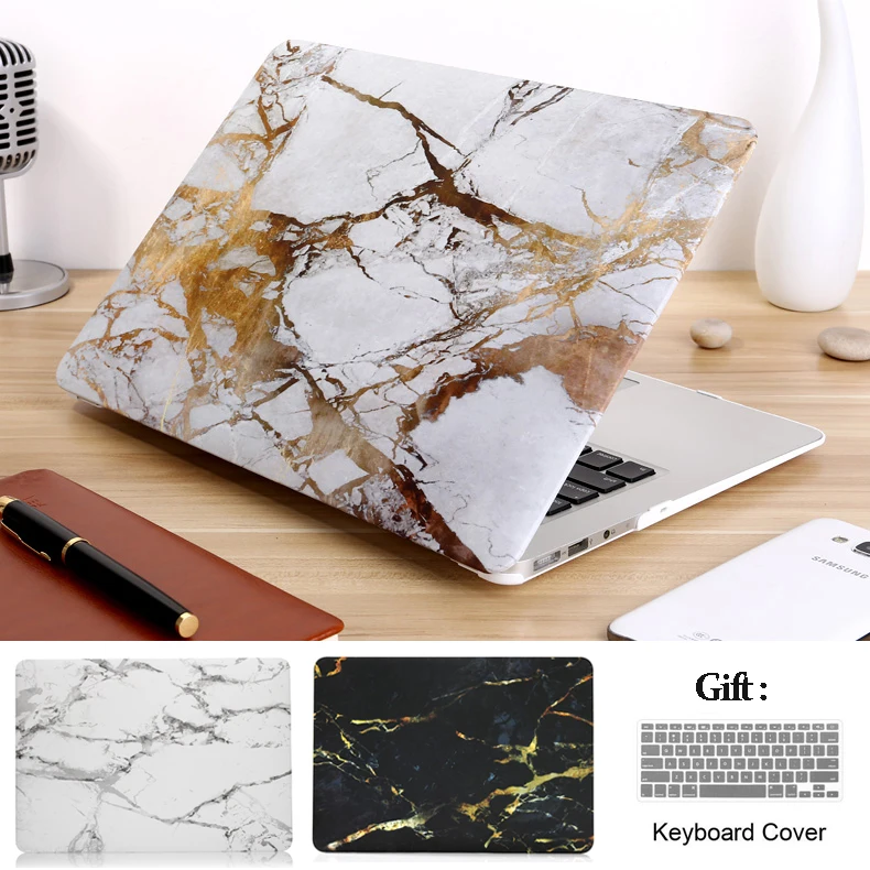 Продажа Мраморный чехол для ноутбука MacBook Air 13 A1466 Pro retina 11 12 13 15 touch bar shell для mac book New Air 13 A1932 + чехол для клавиатуры
