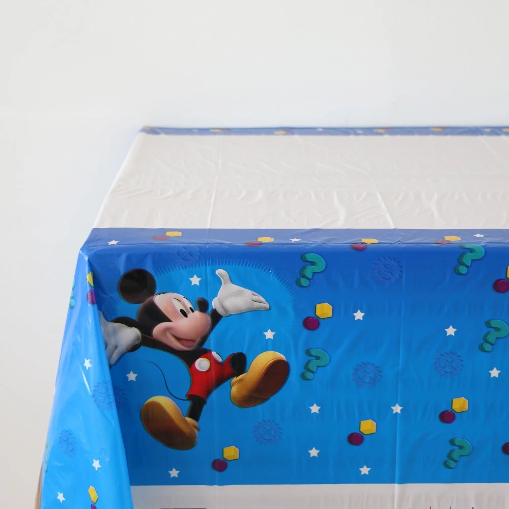 1Pcs Disposable Plastic Table Cloth Cartoon Mickey Mouse Theme Table Cover Tablecloth Kid Boy Happy Birthday Party 180*108cm