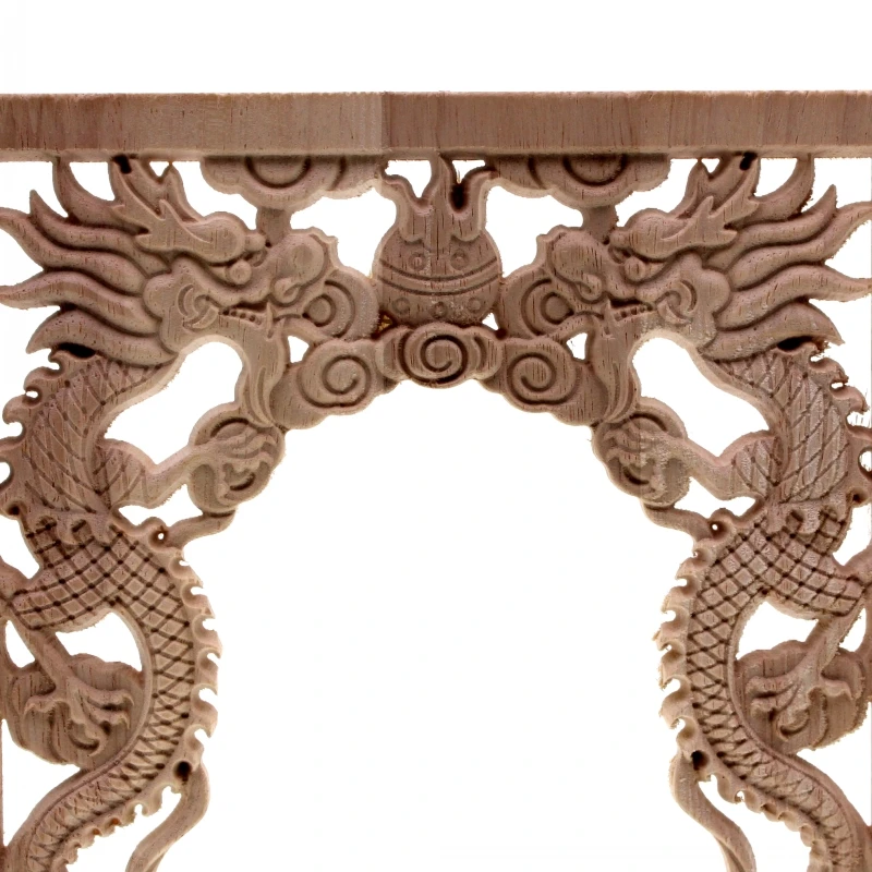 RUNBAZEF китайские ниши Double Dragon Play бусина Цветочная деревянная резная угловая аппликация деревянная резьба наклейка мебель Декор ремесла