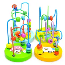 1Pcs Early Learning Toy Children Kids Baby Colorful Wooden Mini Around Beads Educational Mathematics Toy Random Color K5BO