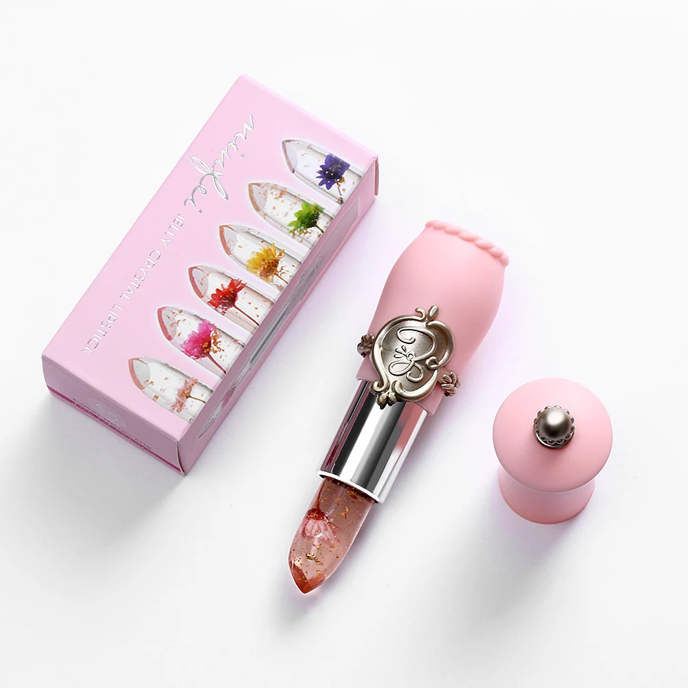 

1PC Waterproof Jelly Flower Lipsticks Transparent Color Changing Lip Sticks Long-lasting Lip Balm Gloss Makeup Tools 6 Colors