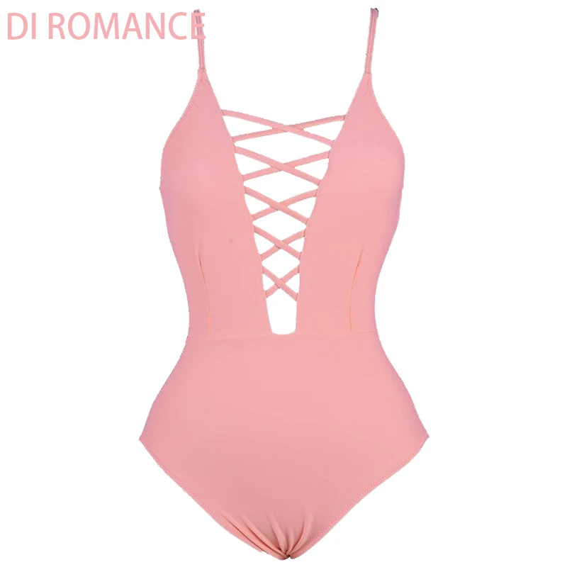 

DI ROMANCE High Quality One Piece Swimsuit Set Bandage Monikini Bathing Suit Hollow Out Beach Wear Push Up Swimwear Women DI139