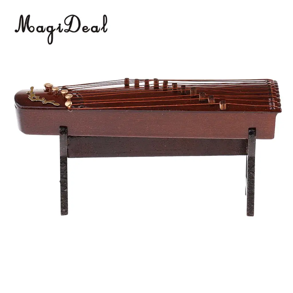 MagiDeal 1/6 Scale Realistic Zither Model Wood Military Soldier for 12 Inch Action Figure Playing Music Instrument Toys