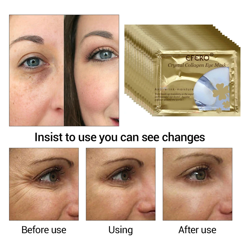 

EFERO Anti Aging Wrinkle Collagen Crystal Eye Mask Moisturizing Mask Face Mask Gel Eye Patches Eyes Bag Dark Circles TSLM1