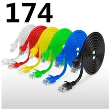 A174 6pack 15cm 50cm 1m 2m3m5m10m 30m 98FT cable CAT6 Flat UTP Ethernet Network Cable RJ45 Patch LAN cable black/ blue / white c