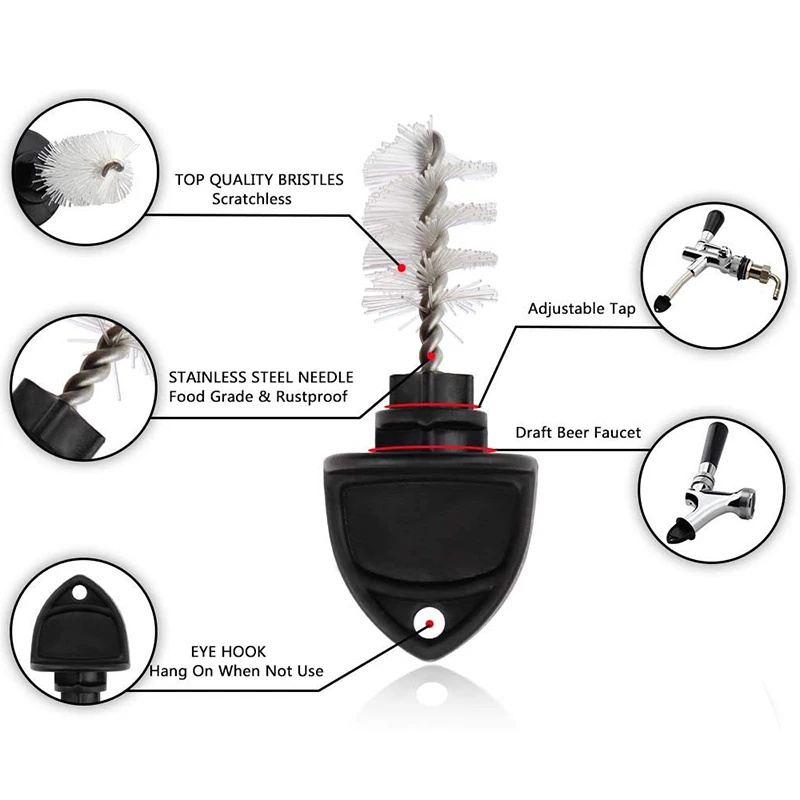 Проект пивной кран вилка щетка для очистки+ Сантехнический кран Носик черный колпачок на кран Spouts