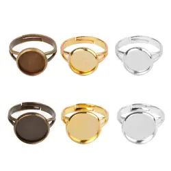 JAVRICK 10 шт. изготовленное вручную кольцо заготовки с ободком подходит для 10 12 мм стекло кабошон для изготовления ожерелья