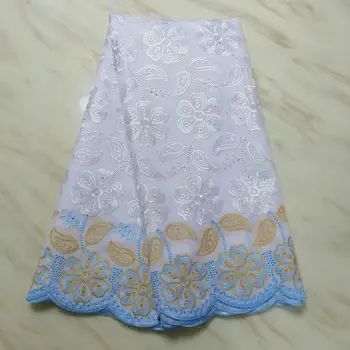 

Madison White Swiss Voile Lace In Switzerland French Embroidered Fabrics With Stones 2019 Cotton African Lace Fabric