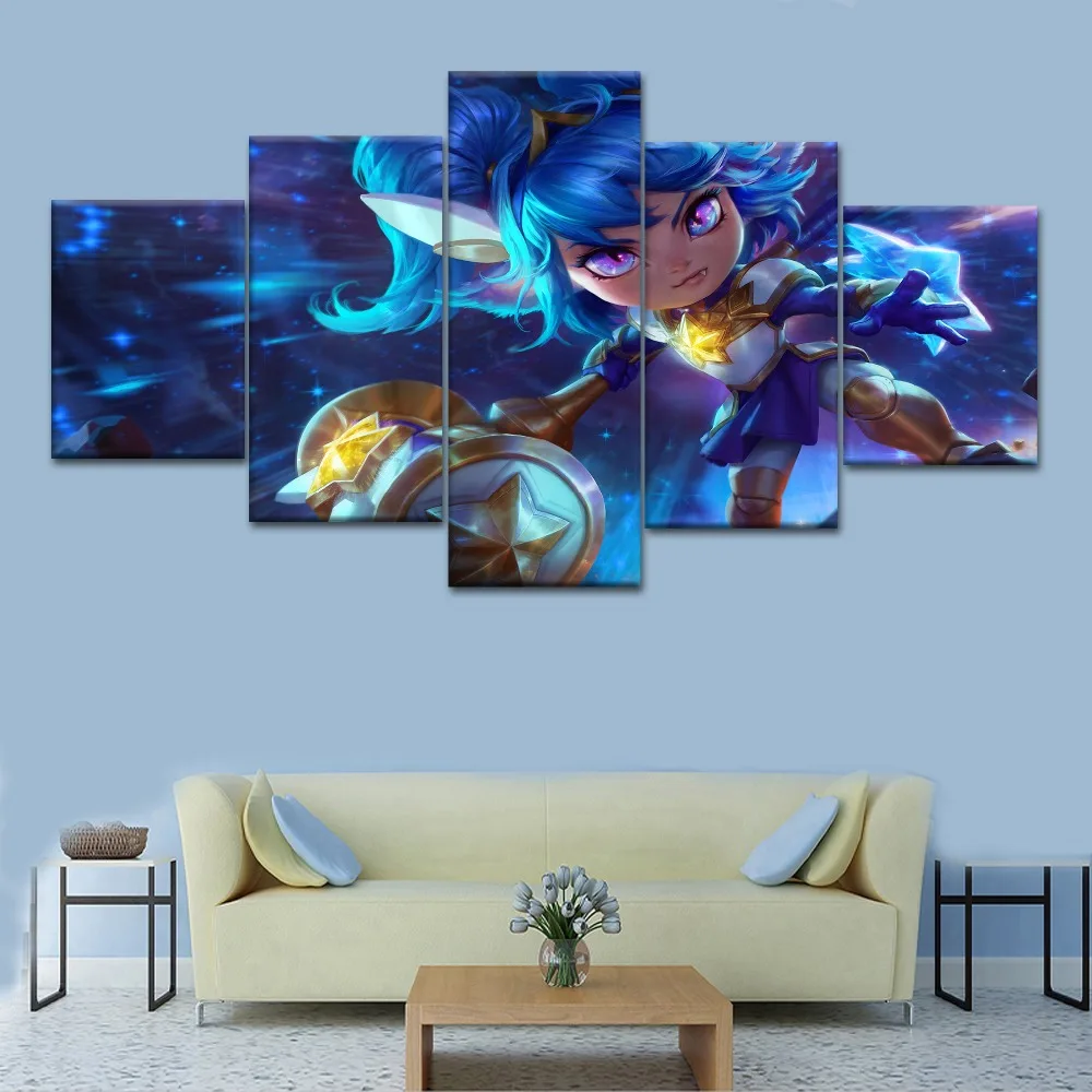 

Artwork NEW Framed 5 Pieces HD Print Canvas Art League of Legend Bob Paintings Canvas Wall Art for Home Decorations Wall Decor