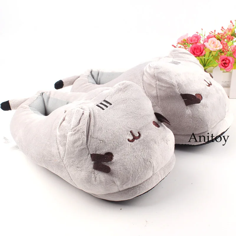 

Cute Plush Cat Toy Animal Plush Shoes Home House Winter Slippers for Children Women Men Stuffed Toys 2 Styles 28cm