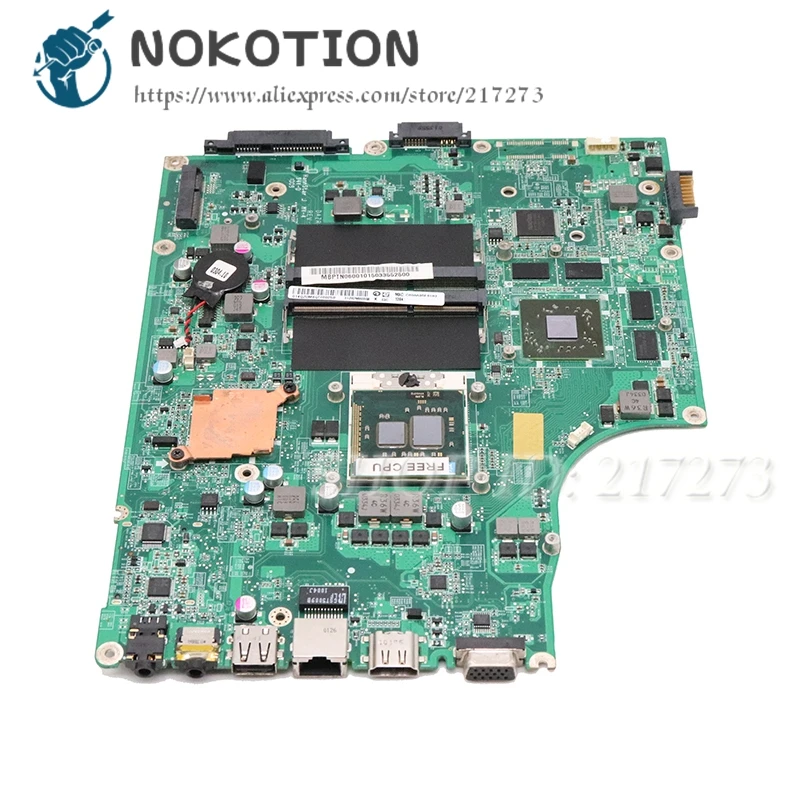 NOKOTION для acer ASPIRE 5820 5820T 5820TG материнская плата для ноутбука MB. Ptn06001 MBPTN06001 DAZR7BMB8E0 HM55 DDR3 HD5650 Бесплатный процессор