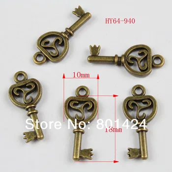 

50pcs 64-940 antique bronze key jewelry charm diy decoration fashion metal beads jewelry charm